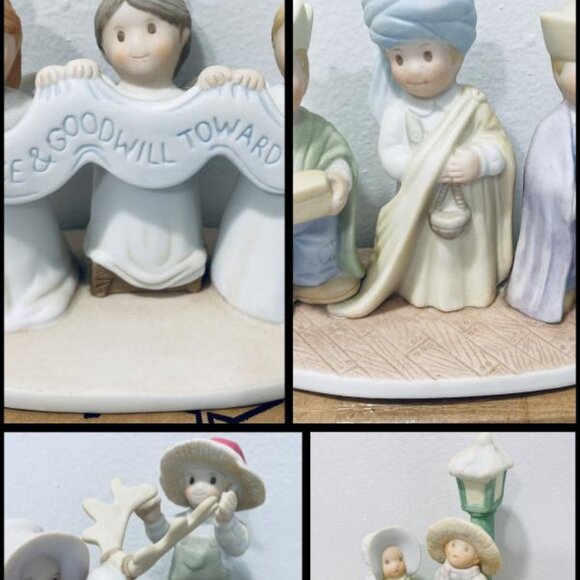 (4) NEW IN BOX 1990's Christmas Homco Home Interiors Porcelain Figurines, NOS - Picture 1 of 16